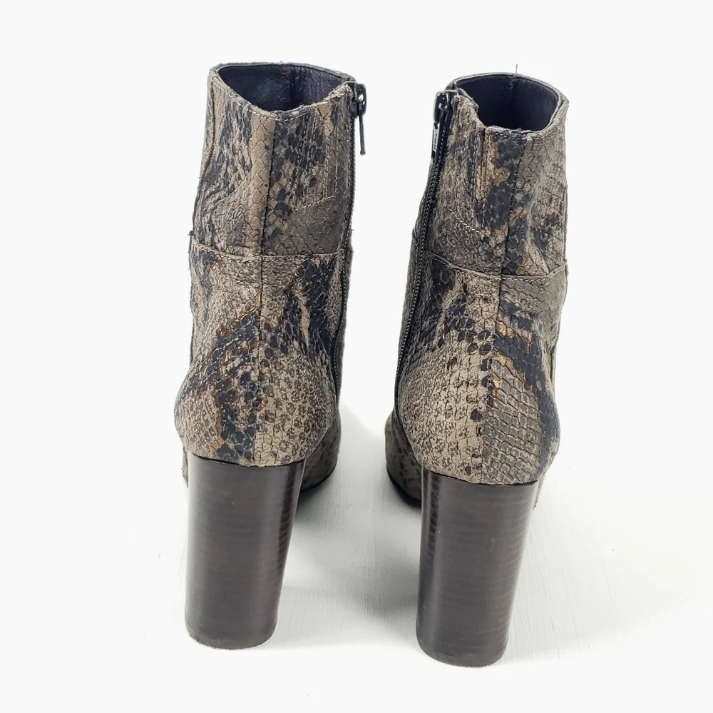 Free People Nolita snake skin print heeled ankle Boots size 36 - Picture 9 of 10
